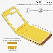 Χαμηλού Κόστους Samsung Θήκη-τηλέφωνο tok Για Samsung Galaxy Z Flip 6 Z Flip 5 Z Flip 4 Z Flip 3 Πίσω Κάλυμμα Υποδοχή κάρτας Δαχτυλίδι πόρπη Ανθεκτική σε πτώσεις Ρετρό TPU PU δέρμα