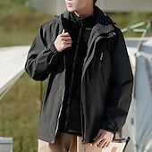 preiswerte Softshell-, Fleece- &amp; Wanderjacken-Herren Soft Shell Jacke Wanderjacke Winter Draussen Patchwork warm Fleece-Futter Windundurchlässig Wasserdicht 3-in-1-Jacke Winterjacken Windbreaker-Jacke Reisen Dunkelgrau Schwarz Elfenbein Gelb Rot