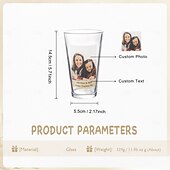 ieftine Pentru femei-Cana de sticlă personalizată cadoul perfect pentru mamă – Cadou personalizat de nuntă pentru cuplu design cu fotografie și text cadou de zi cu zi pentru familie și prieteni cadou de nuntă și Crăciun
