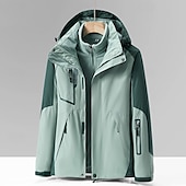 cheap Fleece &amp; 3 in 1 Jackets-Women&#039;s Softshell Jacket Hiking Jacket Winter Outdoor Windproof Water Resistant 3-in-1 Jacket Fleece Jackets Windbreaker Jacket Traveling Black Ivory Pink Green