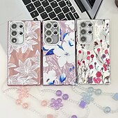 Недорогие Чехлы для Samsung-телефон Кейс для Назначение SSamsung Galaxy S24 Ultra S24 Plus S24 S24 ФЭ S23 Ultra А55 А35 А25 А15 5Г S25 Ультра Кейс на заднюю панель с ремешком на запястье Защита от удара Ретро ТПУ ПК