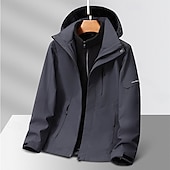 baratos Casacos Leves, Polares &amp; Caminhada-Mulheres Jaqueta Softshell Jaqueta de Trilha Inverno Ao ar livre Térmico / Quente Forro de Velocino A Prova de Vento Impermeável Jaquetas 3-em-1 Jaqueta de Inverno Jaqueta corta-vento Viajar Cinzento
