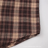 economico camicia da uomo con bottoni-Per uomo Camicia Camicia Estiva Camicia casual Camicia da Spiaggia Camicia con Bottoni Camicie a quadri Caffè Manica Lunga Plaid Bavero Vacanza Camicia hawaiana Bottonato Abbigliamento Moda Casual