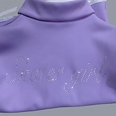 cheap Figure Skating Jackets &amp; Vests-Figure Skating Fleece Jacket Figure Skating Jacket with Pants Women&#039;s Girls&#039; Ice Skating Vest / Gilet Jacket Top Black Light Purple Patchwork Spandex Stretchy Training Practice Professional Skating