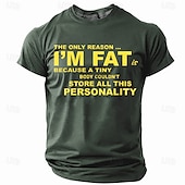  Herren T-Shirt Lustige Grafik 'Ich bin dick weil der kleine Körper all diese Persönlichkeit nicht speichern konnte' Kurzarm Humor Wortspiel