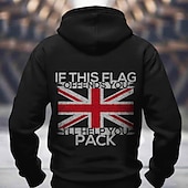 cheap Men&#039;s 3D Hoodies-Men&#039;s UK Flag / National flag Hoodies Sweatshirt Outerwear Hooded Sweatshirt Crew Neck Fashion 3D Print Holiday Streetwear Black Blue Drawstring Fall Winter Designer
