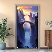 voordelige Garage en Deurbanners-deurdecoraties deurbekleding blauweregen deurtapijt deurgordijn decoratie achtergrond binnen/buiten deurbanner voor voordeur boerderij