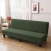 billiga Sofföverdrag-jacquard futon överdrag bäddsoffa överdrag enfärgad utan armstöd bäddsoffa överdrag hög elastisk hopfällbar möbel skyddsöverdrag