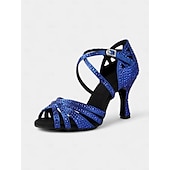 abordables Chaussures de danses latines-chaussures de danse de salon champagne confortables et étincelantes pour femmes - dotées d&#039;une tige en satin doux et d&#039;une semelle de soutien