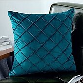billige Trender innen puter-pynteputer 1 stk supermyke fløyelsputetrekk firkantet dekorativt putetrekk for seng sofa sofabenk 18 x 18 tommer (45 cm) rosa blå salvie grønn