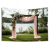 cheap Wedding-Wedding Decorations Backdrop Photograph Wedding Wall Hanging Large Tapestry Art Mural Decor Blanket Curtain Home Bedroom Living Room Decoration
