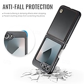 cheap Samsung Cases-Phone Case For Samsung Galaxy Z Flip 6 Z Flip 5 Back Cover Magnetic Support Wireless Charging Card Slot Retro TPU PU Leather