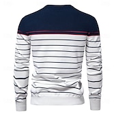 preiswerte Herren Elite Hoodies &amp; Sweatshirts-Herren Pullover Gerippt Stricken Normale Oberteile Farbblock Gestreift Rundhalsausschnitt Strickware Täglich Outdoor Urlaub Bekleidung Frühling Herbst Wein Marineblau S M L