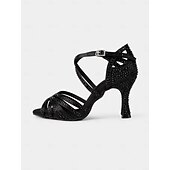 abordables Chaussures de danses latines-chaussures de danse de salon champagne confortables et étincelantes pour femmes - dotées d&#039;une tige en satin doux et d&#039;une semelle de soutien