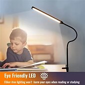 זול אורות קריאה-מנורת שולחן להגנה על עיניים led מופעלת באמצעות USB ללמידה  &amp; קריאה - ספקטרום מלא, אור כחול נמוך עם תפס מתקפל וניתן לעמעום 1 pc