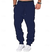 お買い得  スウェットパンツ-男性用 スウェットパンツ ジョガー フリースパンツ ドローストリング ポケット 弾性ウエスト ソリッド ソフト モイスチャーコントロール 週末 ストリートウェア シンプル カジュアル / スポーティ スリム ダークグレー ブラック マイクロエラスティック