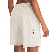 billiga Löparshorts-Dam Joggingshorts sportbyxor Sommar Vår Utomhus Snabb tork Multi Pocket Lättvikt Stretch Shorts Underdelar Snörning Elastisk midja Ficka med blixtlås Svart Vit Elastan Camping / vandring Fiske Resa S