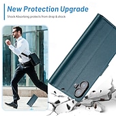 abordables Coques iPhone-téléphone Coque Pour iPhone 16 Pro Max Plus iPhone 15 Pro Max Plus iPhone 14 13 12 11 Pro Max Plus Mini Couvercle rabattable Avec Support Fente pour carte Antichoc Rétro TPU faux cuir