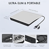 economico Cavi e adattatori-Unità CD/DVD esterna - Masterizzatore lettore portatile USB 3.0 e Type-C per laptop compatibile con MacBook Pro/Air iMac Windows 7/8/10/XP/Vista