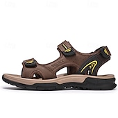 economico sandali da esterno-sandali sportivi da uomo marroni per l&#039;esterno con cinturini regolabili e suola antiscivolo - comode scarpe estive per escursioni, spiaggia e abbigliamento casual