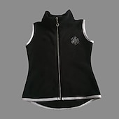 cheap Figure Skating Jackets &amp; Vests-Figure Skating Fleece Jacket Figure Skating Jacket with Pants Women&#039;s Girls&#039; Ice Skating Vest / Gilet Jacket Top Black Light Purple Patchwork Spandex Stretchy Training Practice Professional Skating