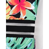 cheap One-pieces-Women&#039;s Swimwear One Piece Swimsuit Backless Zipper Vacation Tropical Floral Graphic Halter Neck Sleeveless Bathing Suits