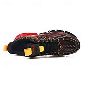 economico Sneakers da uomo-sneakers da uomo verde neon con fiamme, design audace a onde con tomaia traspirante e suola ammortizzata, perfette per lo streetwear e uno stile di vita attivo