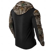 abordables sweats à capuche zippés pour hommes-Homme camouflage Camouflage Sweats à Capuche Sweat à capuche Sweat à capuche Capuche Mode 3D effet Noir Marron Cordon Automne Hiver Designer
