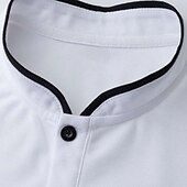 cheap Men's Classic Polo-Men's Polo Shirts Collarless Golf Shirts Casual Stand Collar Short Sleeve Basic Comfortable Plain Buttons Summer Spring Regular Fit Black White Red Polo Shirts