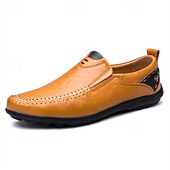 abordables Chaussures sans lacets &amp; mocassins-Mocassins à enfiler en similicuir marron clair pour hommes avec détails cousus à la main – chaussures décontractées confortables pour le travail, les voyages et le quotidien