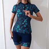 abordables Lycra de surf-Femmes Maillot de Bain Rash Guard Protection Solaire UV Respirant Séchage Rapide manche longue Maillot de Bain Maillot de bain 2 pièces ​fermeture éclair sur le devant Natation Surf Sports Nautiques