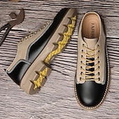 economico Casuale-scarpe stringate in pelle sintetica e pelle scamosciata resistenti da uomo: calzature casual eleganti per l&#039;uso quotidiano e all&#039;aperto