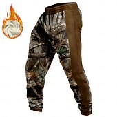 cheap Sweatpants-Men&#039;s Camouflage Hunting Fleece Sweatpants Drawstring Elastic Waist Casual Vintage Retro Outdoor Streetwear with Pockets Warm Fleece Lined Winter 3D Print Blue Green khaki