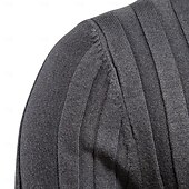 billige Herre Elite Genser og Cardigans-Herre Genser Pullover genser Strikketøy Riflet Strikke Vanlige topper Fargeblokk Rullekrage Strikketøy Nøytral utendørs Klær Vår &amp; Vinter Svart Gul S M L