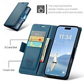 Недорогие Чехлы для iPhone-Чехол для телефона для iPhone 16 Pro Max Plus iPhone 15 Pro Max Plus iPhone 14 13 12 11 Pro Max Plus Mini Чехол с подставкой Магнитный слот для карт Ретро TPU PU Кожа