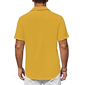 economico Camicia da Bowling da Uomo-Per uomo Blocco di colori Etnico Camicia da Bowling Camicia con Bottoni Maniche Corte Artistico Casual Confortevole All&#039;aperto Vacanza Streetwear Primavera &amp; Estate Colletto a Camicia Stampa Giallo