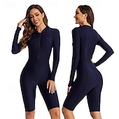 olcso Kiütés őrök-Női Kiütésőr Női szörfruházat UV Napvédelem UPF50+ Könnyű Hosszú ujj Spandex Testhezálló Fürdőruha Cipzár Úszás Szörfözés Tengerpart Vízi sportok Egyszínű Nyár Tavasz Ősz