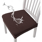 billiga Stolsöverdrag-vattenavvisande stol sittfodral för matsal kök stretch jacquard stol sittfodral avtagbar tvättbar anti-damm stol sittdyna skydd överdrag