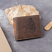 levne Pro muže-Personalizovaná peněženka z koženky s fotografií nejlepší dárek pro tátu bifold peněženka pro muže manžela syna Den otců narozeniny Vánoce