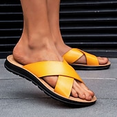 abordables sandales d&#039;extérieur-sandales décontractées à brides croisées pour hommes, chaussures d&#039;été confortables en similicuir pour l&#039;extérieur et la plage