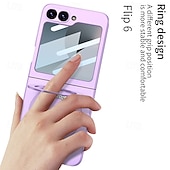 お買い得  サムスン用ケース-電話 ケース 用途 サムスンのギャラクシー Z Flip 3 バックカバー スタンド付き 耐衝撃 レトロ風 強化ガラス PC