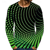 preiswerte 3D-T-Shirts-Herren Graphic Punkt T Shirt Langarm T-Shirt 3D-Druck Rundhalsausschnitt Hemd Basic Täglich Hellblau Saphirblau Schwarz Bekleidung Normal S M L XL XXL 3XL 4XL