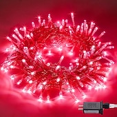 お買い得  プラグイン式電源-50m/100m 赤 &amp;ピンク LED ストリングライト、400/800 LED EL 5mm フェアリーライト、バレンタインデー ホリデー パーティー デコレーション用 1 セット