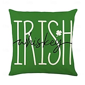 billiga Kuddfodral för semester-dekorativa slängkuddar fodral saint patrick&#039;s day 1 st shamrock mjukt fyrkantigt kuddfodral örngott för sovrum vardagsrum soffa soffstol