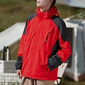 preiswerte Softshell-, Fleece- &amp; Wanderjacken-Herren Soft Shell Jacke Wanderjacke Winter Draussen Patchwork warm Fleece-Futter Windundurchlässig Wasserdicht 3-in-1-Jacke Winterjacken Windbreaker-Jacke Reisen Dunkelgrau Schwarz Elfenbein Gelb Rot