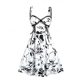 preiswerte Kleider-Retro Vintage 1950er Vintage-Kleid Kleid Maskerade Damen Karneval Neujahr Maskerade Alltagstauglich Junggesellinnenabschiedsparty Erwachsene Kleid