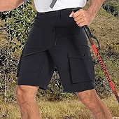 baratos Clássico-Homens Bermuda Cargo Shorts de acampamento Calção Shorts de Trilha Cintura elástica Bolso multi Tecido Prova-de-Água Secagem Rápida Comprimento do joelho Esportes Diário Acampar e Caminhar Estilo