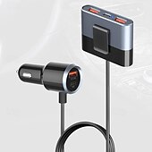 baratos Carregadores de automóveis-super power 76w multi 5 portas qc 3.0 carregador rápido sc03 adaptador de expansão pd tipo c carregador de carro para celular
