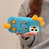Недорогие Чехлы для iPhone-телефон Кейс для Назначение iPhone 16 Про Макс Плюс Айфон 15 Про Макс Плюс iPhone 14 13 12 Pro Max Plus Кейс на заднюю панель со стендом Защита от удара Ретро Плюш