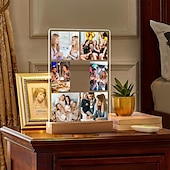 abordables Cadeaux personnalisés-Lampe photo personnalisée, veilleuse acrylique photo personnalisée, alimentée par USB, blanc chaud, ajoutez votre image, parfaite pour la Saint-Valentin, les amoureux, les anniversaires, les petits amis, les petites amies et la famille